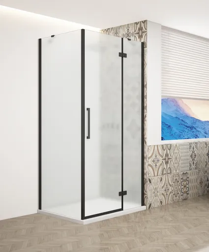 GELCO TRINITY BLACK obdélníkový kout 1100x800 pravý, matné sklo, GT5680-11MR-B GT5680-11MR-B