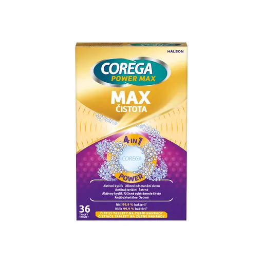 Corega Power Max Max čistota čisticí tablety 36 ks