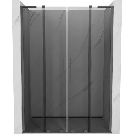 MEXEN/S Velar L Duo posuvné sprchové dveře 140, grafit, grafit metal 871-140-003-42-95