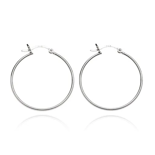 Náušnice ze stříbra 925 - hladké kruhy s vlnkou, 15 mm