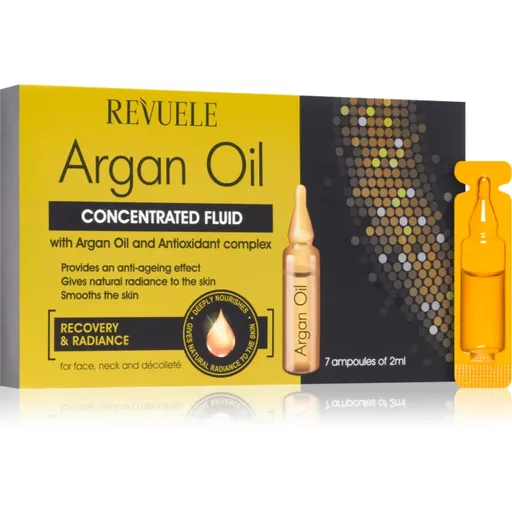 Revuele Ampoules Argan Oil Concentrated Fluid koncentrované pleťové sérum na obličej, krk a dekolt 7x2 ml