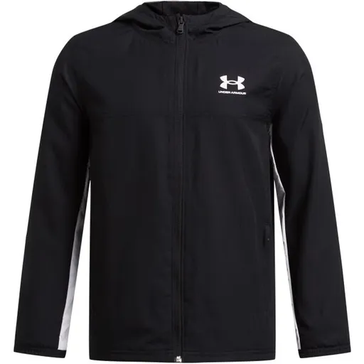 Under Armour RIVAL WOVEN JACKET Chlapecká bunda, černá, velikost XS
