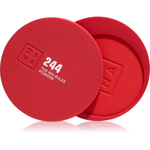 3INA The No-Rules Powder multifunkční líčidlo pro oči, rty a tvář odstín 244 - Classic red, shimmer 8 g