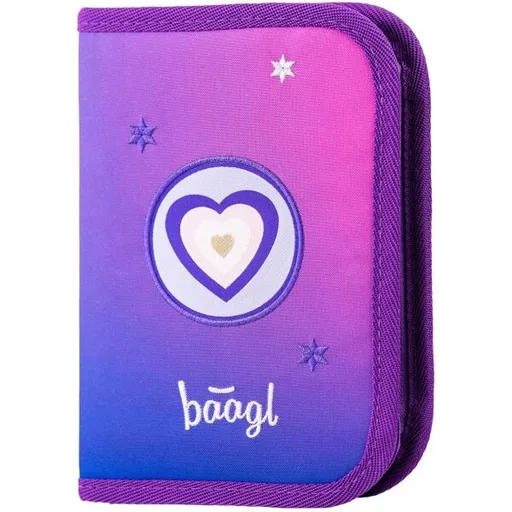 BAAGL SRDCE Školní penál, fialová, velikost