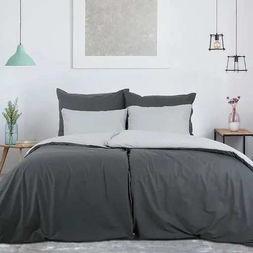 B.E.S. Petrovice Bavlněné povlečení Double face antracit/šedá