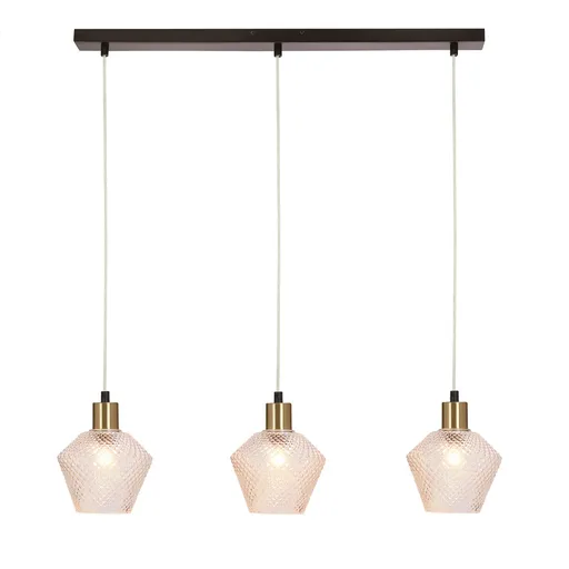 Závěsná lampa Greniko černá 3x40W E14 průhledné stínidlo