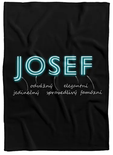 Deka Mužská jména – NEON (Jméno: Josef, Podšití beránkem: NE)