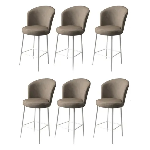 Sada barových židlí Alte Cappuccino and White, 6 ks, 6 ks