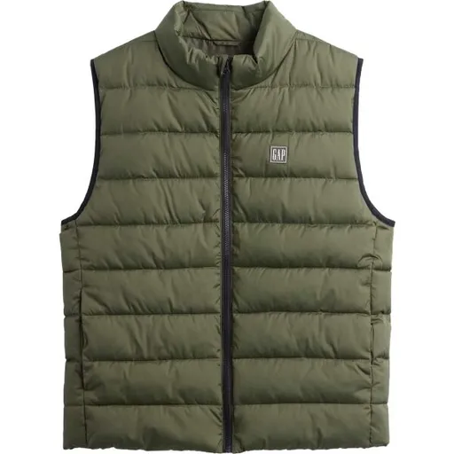 GAP V-FRCH LOGO LTWT PUFFER Pánská vesta, khaki, velikost