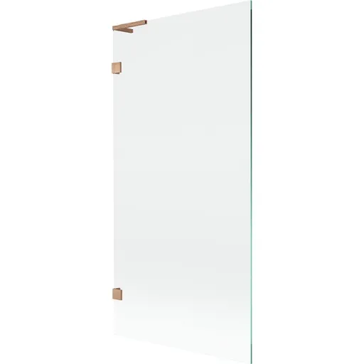 MEXEN/S Lunar L vanová zástěna FIX 90 x 150, transparent, měď kartáčovaná 897L-090-000-65-00