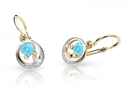 Cutie Jewellery Zlaté dětské náušnice C1997-10-X-1 světle modrá