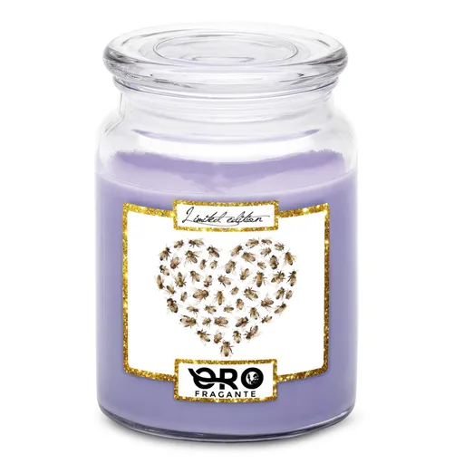 Svíčka Včelí srdce (Vůně svíčky: Levandule)