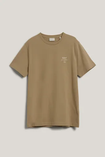TRIČKO GANT LOGO SCRIPT PIQUE SS TSHIRT DRIED KHAKI
