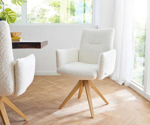 Otočná židle Jova-Flex s područkami dřevěná podnož hranatá