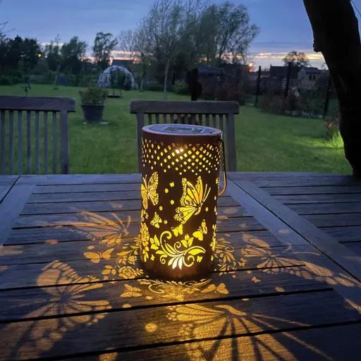 Solární lampa Zlatí motýli