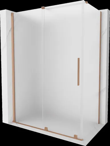 MEXEN/S Velar sprchový kout, posuvné dveře 150 x 80, dekor, měď kartáčovaná 871-150-080-31-65