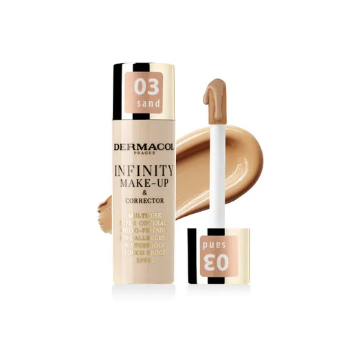 Dermacol Vysoce krycí make-up a korektor Infinity (Multi-Use Super Coverage Waterproof Touch) 20 g 03 Sand