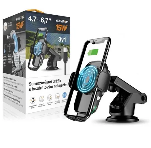 ALIGATOR Samozavírací držák K2, bezdrátový 15W, univerzální