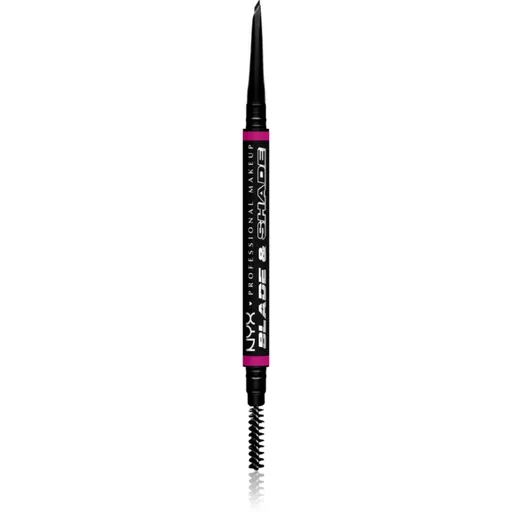 NYX Professional Makeup Blade & Shade tužka na obočí s kartáčkem odstín Black 0.06 g