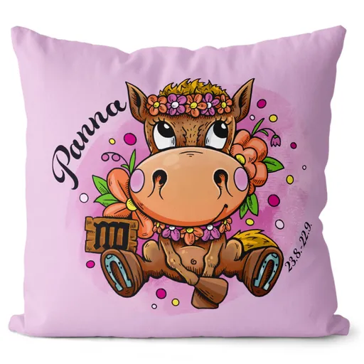 Polštář Koňská znamení – Panna (Velikost: 55 x 55 cm)