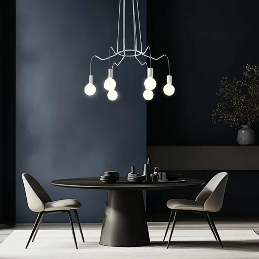 Závěsné stropní svítidlo, matně bílé, 6x40W, Basso