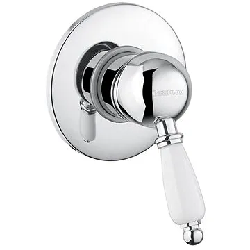 SAPHO KIRKÉ WHITE podomítková sprchová baterie, 1 výstup, bílá páčka, chrom KI41BC (KI41BC)