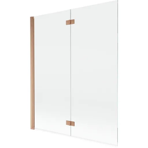 MEXEN MIST vanová zástěna 140x150 cm 6mm 2-s, měď kartáčovaná, čirá, levá 8A9-140-002-65-00-L