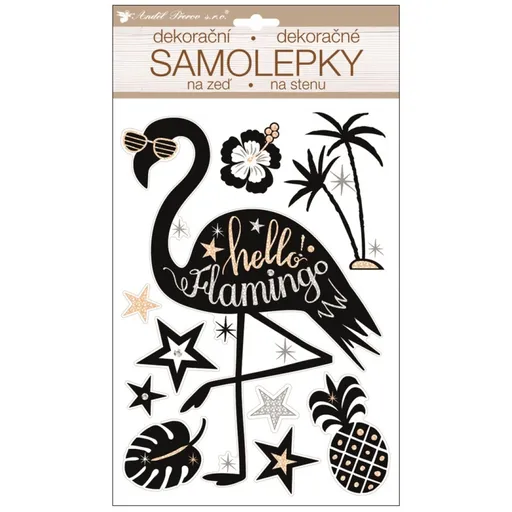 Samolepka za zeď plameňák prostorová 36 x 21 cm