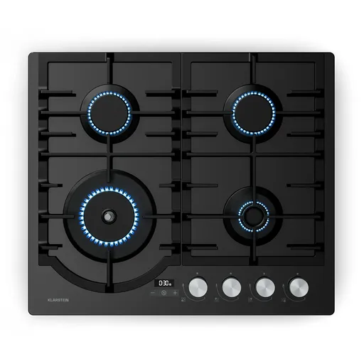 Klarstein Ignito plynová varná deska 8 kW, litinové držáky, časovač, regulace teploty