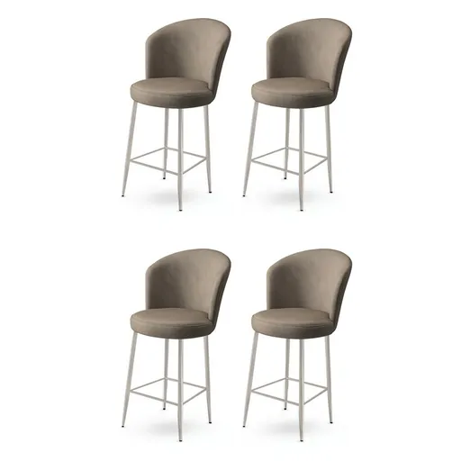 Sada barových židlí Alte Cappuccino and Chrome, 4 ks, 4 ks
