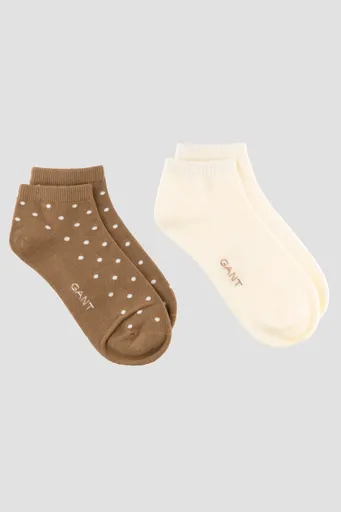 PONOŽKY GANT DOT ANKLE SOCKS 2-PACK WARM KHAKI