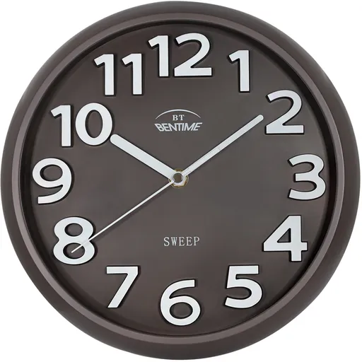 Bentime Nástěnné hodiny s plynulým chodem H43-SW8315BR