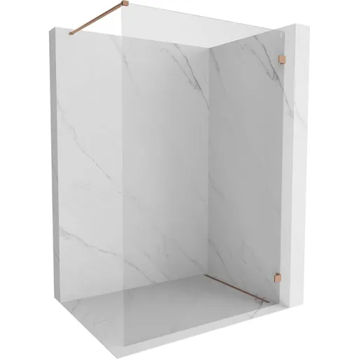 MEXEN/S Lunar Sprchová zástěna WALK-IN pravá 90 x 200, transparent 8 mm, měď kartáčovaná 830-090-000-65-00-P