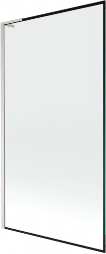 MEXEN/S Next L vanová zástěna FIX 100 x 150, černá vzor, nikl kartáčovaná 895-100-000-03-70-97