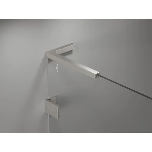 MEXEN/S Lunar L vanová zástěna 2-křídlová levá 80 x 150, transparent, nikl kartáčovaný 897L-080-100-97-00-L