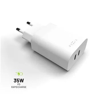 FIXED PD Rapid Charge s 2x USB-C výstupem a podporou Power Delivery 3.0 35W bílá (FIXC35-2C-WH)