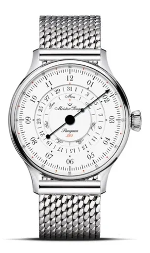 MeisterSinger Pangaea Day Date 365 PDD365901 - Kovový mesh náramek