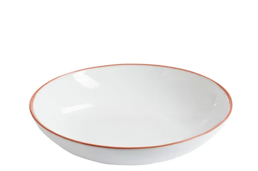 Bílá mísa Terakot s barevným lemem XL - 29,5*29,5*6,5 cm J-Line by Jolipa