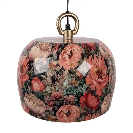 Modrý terakotový obal na květináč zdobený ptáčky - Ø 25*20 cm Clayre & Eef