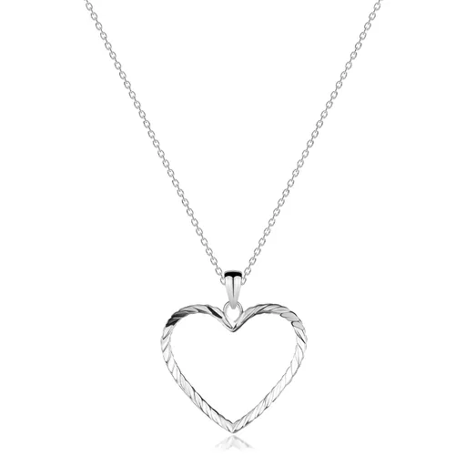 Náhrdelník ze stříbra 925 - řetízek s obrysem srdce