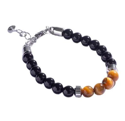 Marc Malone Stylový korálkový náramek s tygřím okem MCGB5021