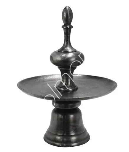 Šedý kovový jednopatrový etažér Pew - Ø 34*47 cm Colmore by Diga