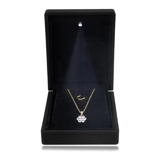 Dárková krabička na LED šperky - matná černá, obdélník