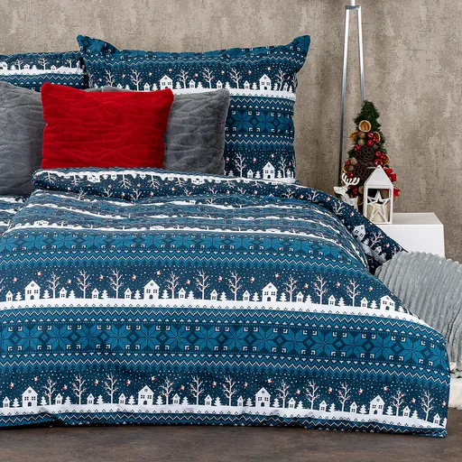 4Home Bavlněné povlečení Winter village, 140 x 220 cm, 70 x 90 cm