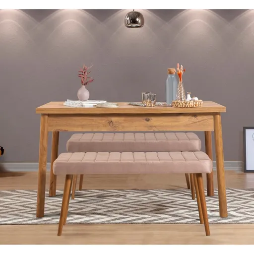 Jídelní set se stolem a lavicí (3 kusy) Costa 0900 - Atlantic Pine, Stone