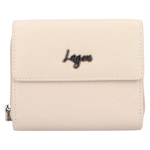 Dámská kožená peněženka Lagen Ellen - krémová
