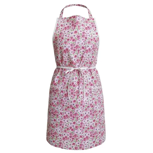 Polášek Bavlněná zástěra Kytičky - Růžová