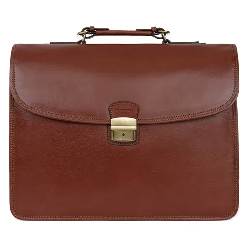 Celokožená pánská aktovka Hexagona 119074 - koňak