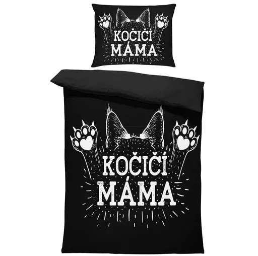 Povlečení Kočičí máma – tlapky (Rozměr : 1x140/220 + 1x90/70)