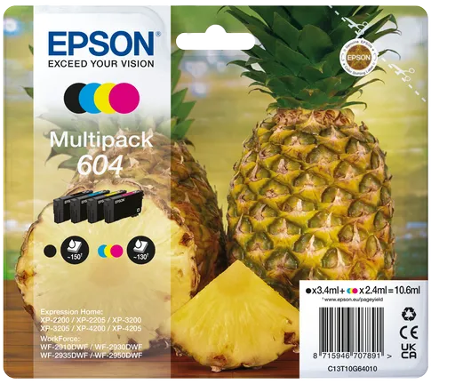 Epson 604 T10G640 C13T10G64010 barevná (CMYK) sada originální cartridge